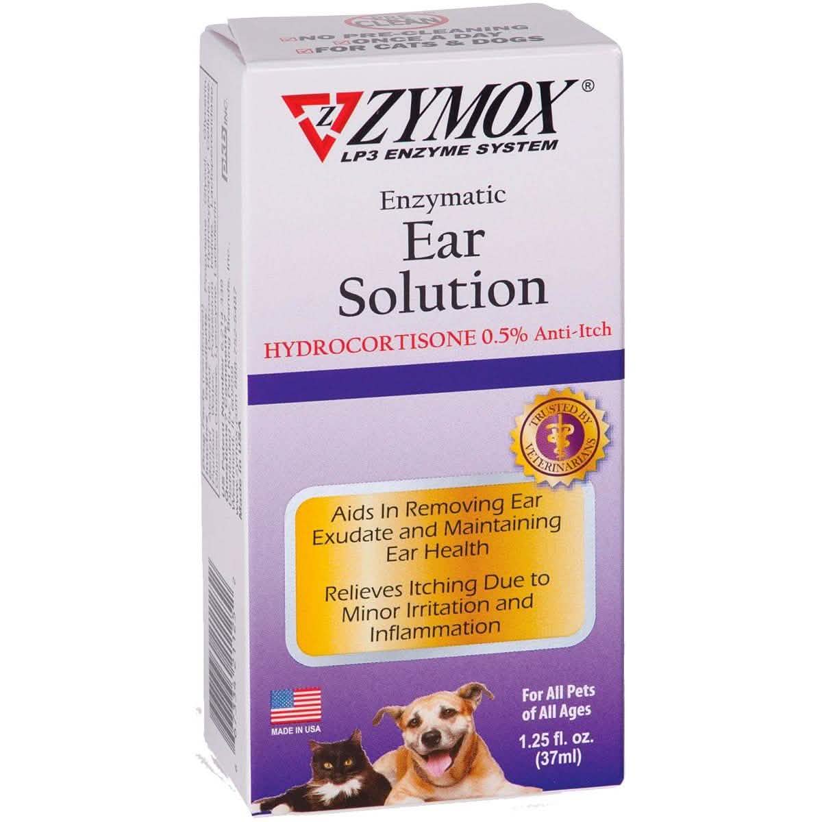 Zymox Ear Solution with Hydrocortisone for Dogs & Cats