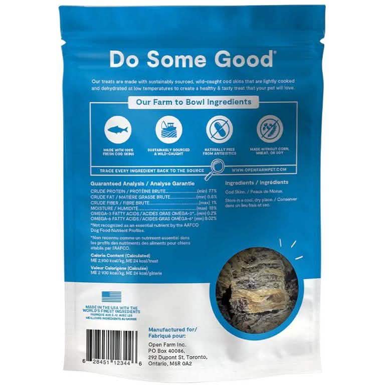 Open Farm Dog Treat Dehydrated Cod Skins