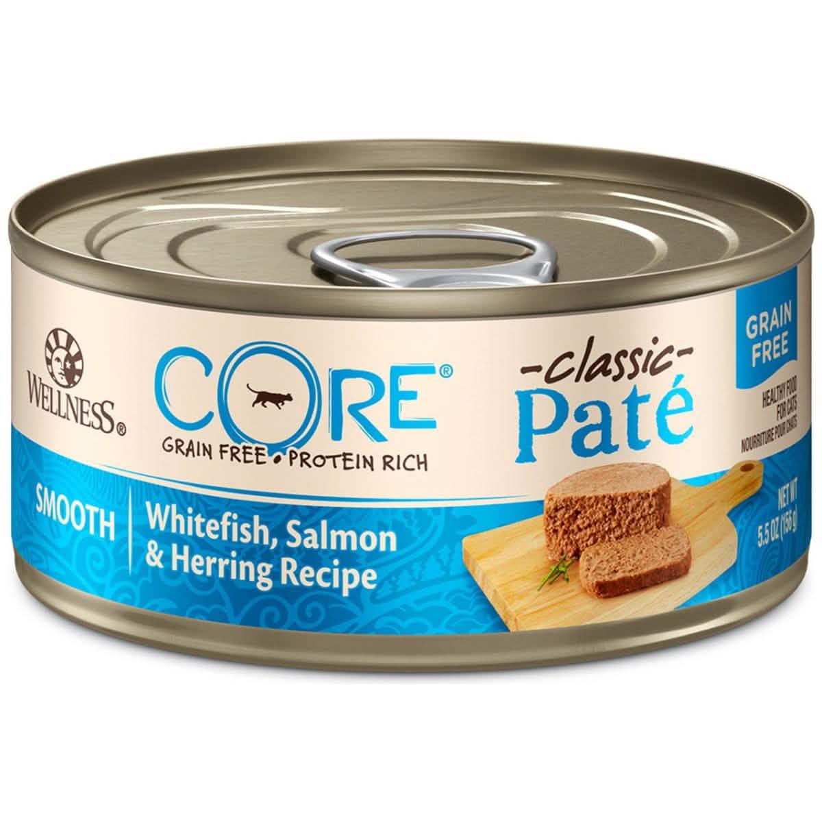 Wellness Wet Cat Food Core Classic Paté Smooth Whitefish, Salmon & Herring Recipe