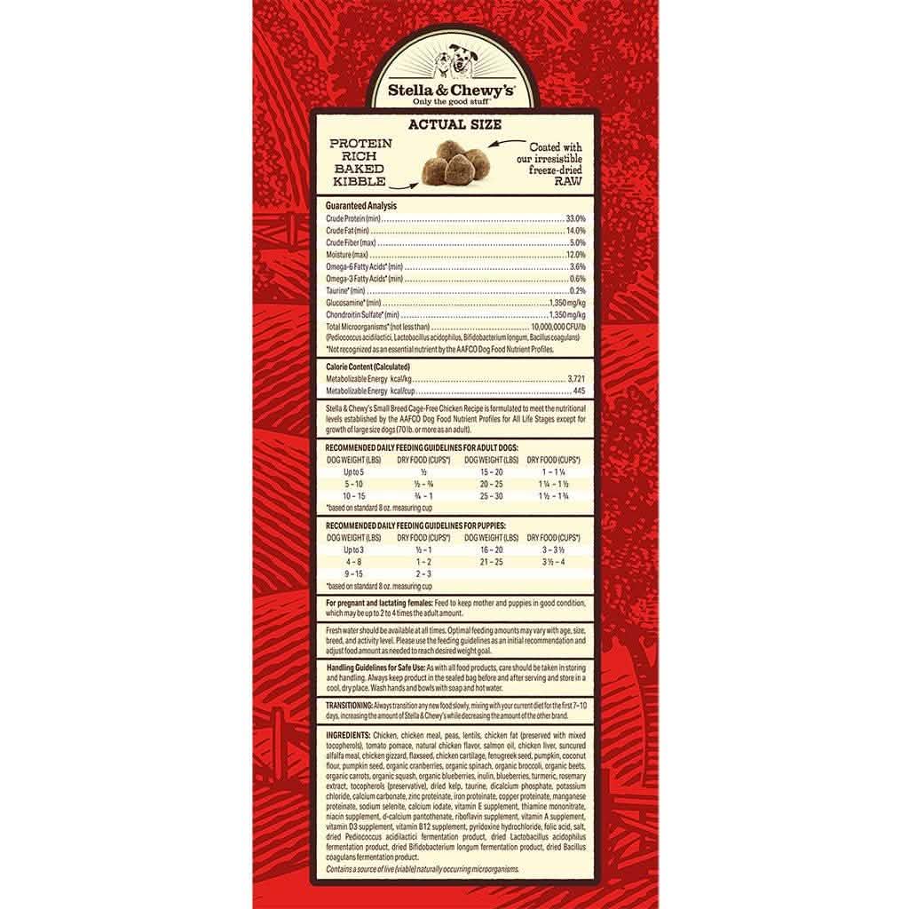 Stella & Chewy's Dry Dog Food Raw Coated Kibble Cage-Free Chicken Small Breed Recipe
