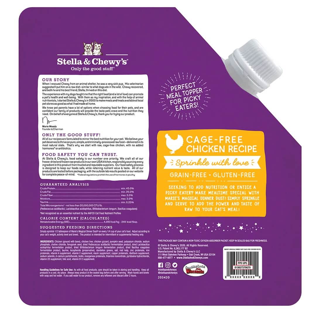 Stella & Chewy's Cat Food Topper Marie's Magical Dinner Dust Chicken Recipe