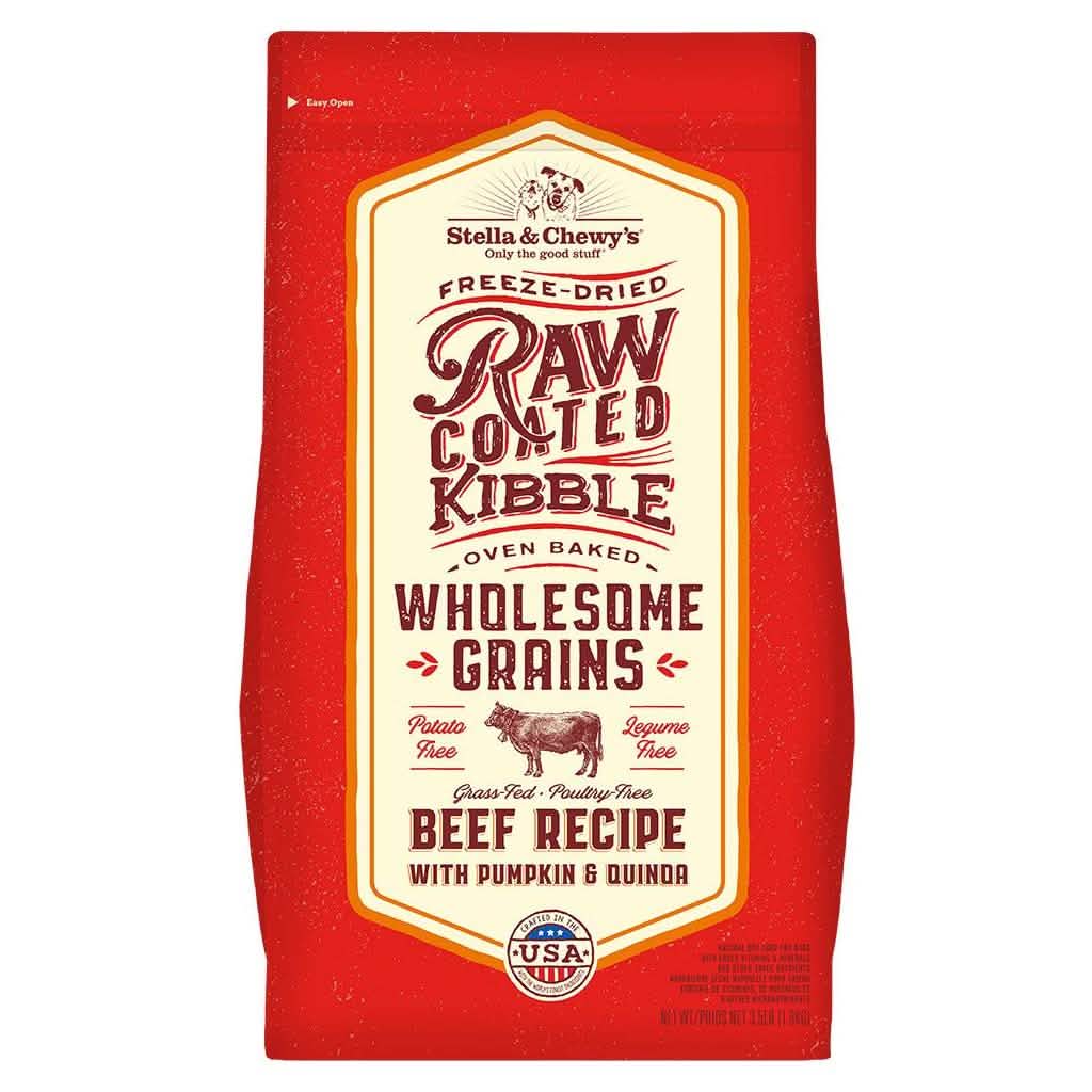 Stella & Chewy's Dry Dog Food Raw Coated Kibble Wholesome Grains Beef Recipe