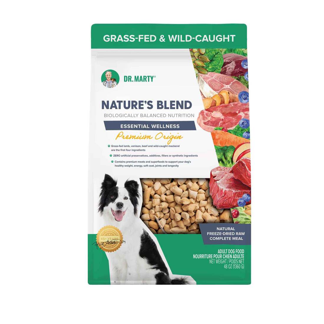Dr Marty Freeze- Dried Dog Food Nature's Blend Premium Origin 48oz