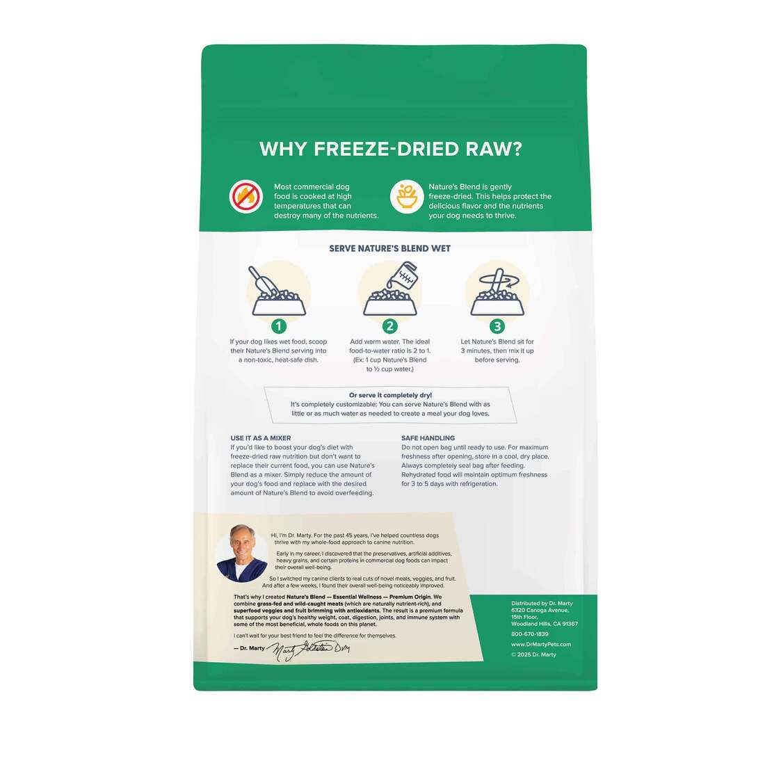 Dr Marty Freeze- Dried Dog Food Nature's Blend Premium Origin 48oz