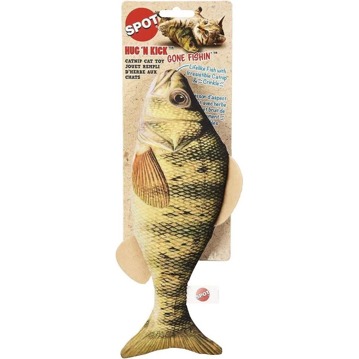 SPOT Catnip Cat Toy Hug 'N Kick Gone Fishin' - Assorted Colors