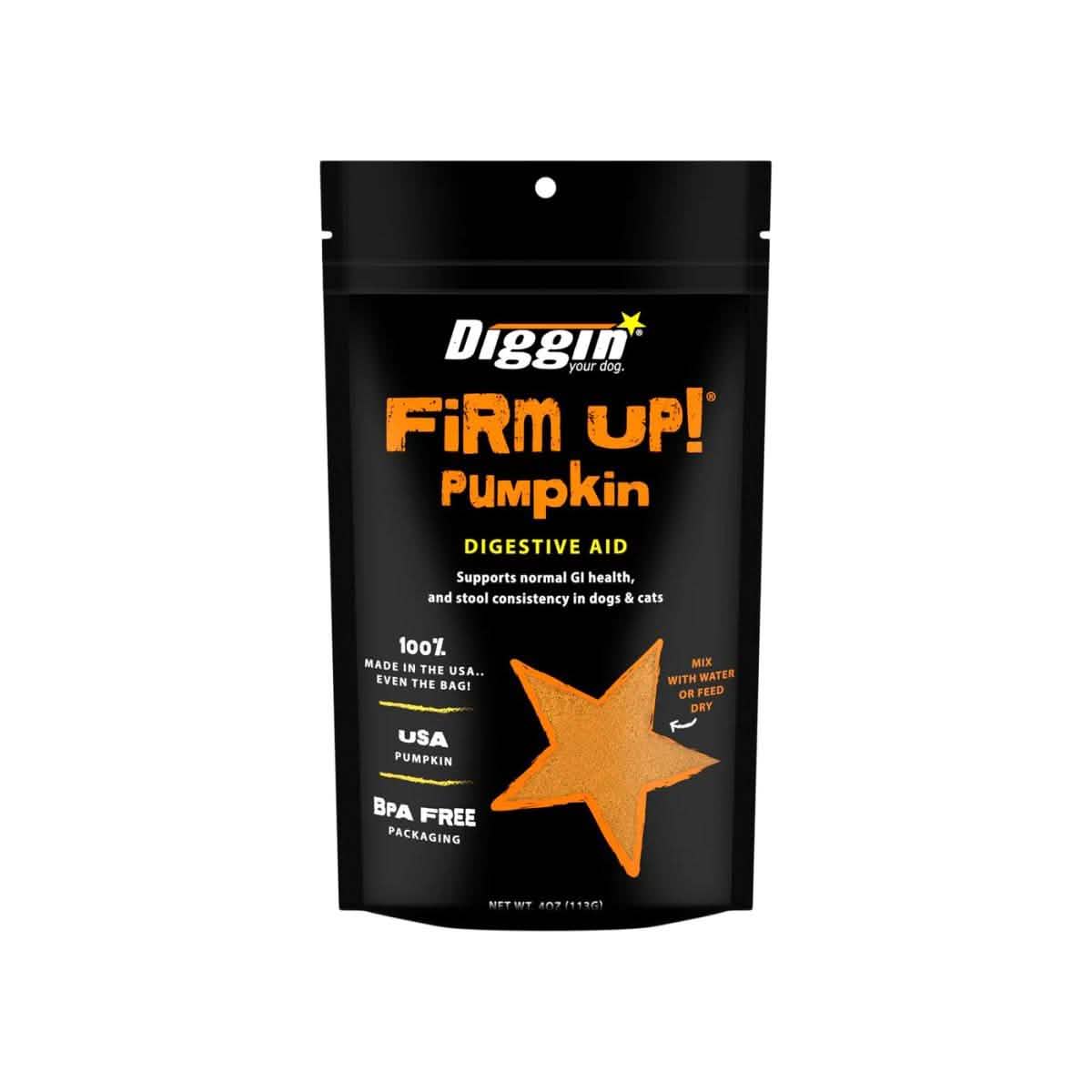 Diggin' Your Dog Digestive Aid Firm Up! Pumpkin for Dogs & Cats