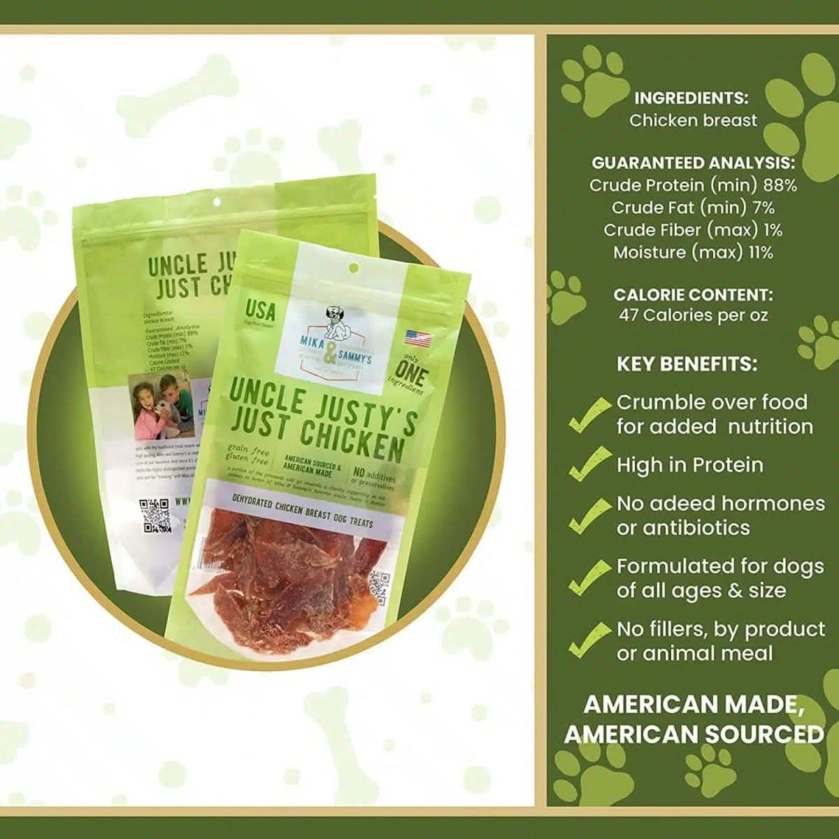 Mika & Sammy's Dog Treat Uncle Justy's Just Chicken