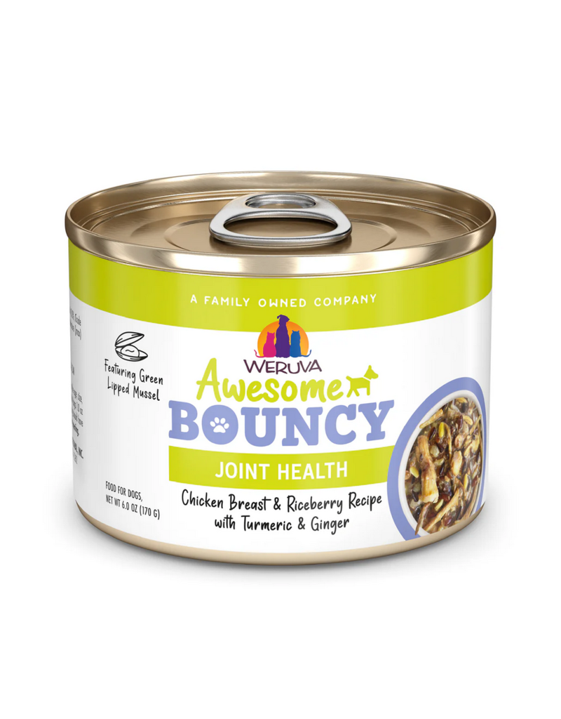 Weruva Dog Wet Food Awesome Bouncy Joint Chicken, Riceberry, Turmeric & Ginger 6oz