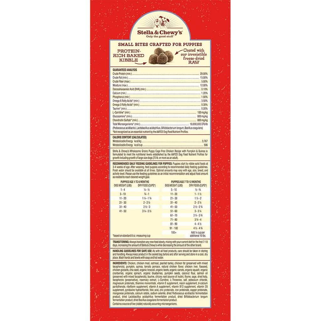 Stella & Chewy's Dry Dog Food Raw Coated Kibble Wholesome Grains Puppy Chicken Recipe