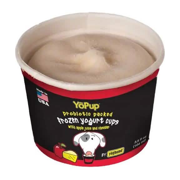 Yoghund Dog Treat YoPup Frozen Yogurt Cups with Apple Juice & Cheddar (4 Pack)