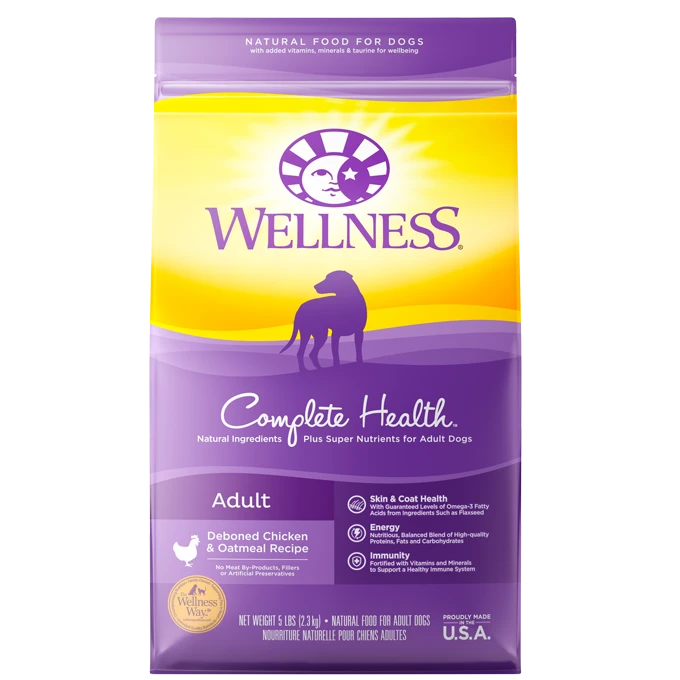 Alimento seco para perros Wellness Complete Health Adult Receta de pollo deshuesado y avena