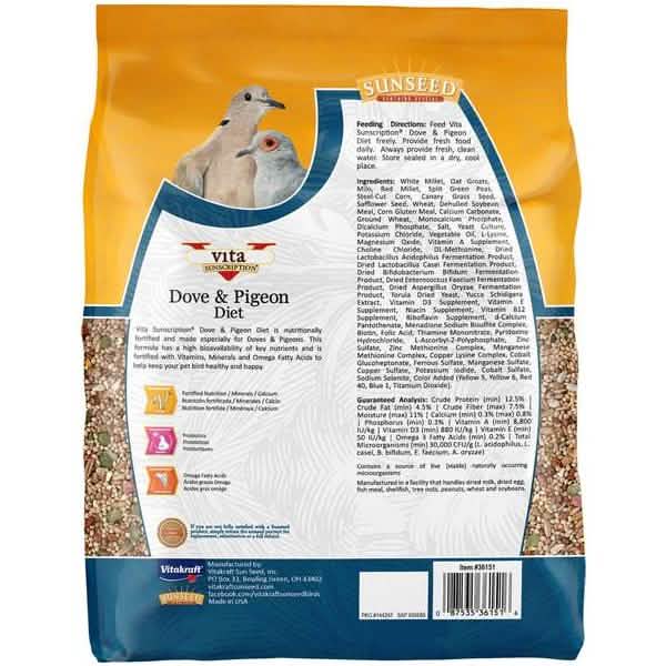 Sunseed Vita Bird Food Dove & Pigeon Diet
