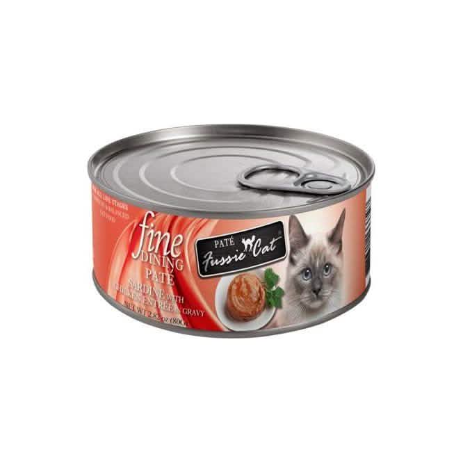 Fussie Cat Wet Cat Food Fine Dining Paté Sardine with Chicken Entrée in Gravy