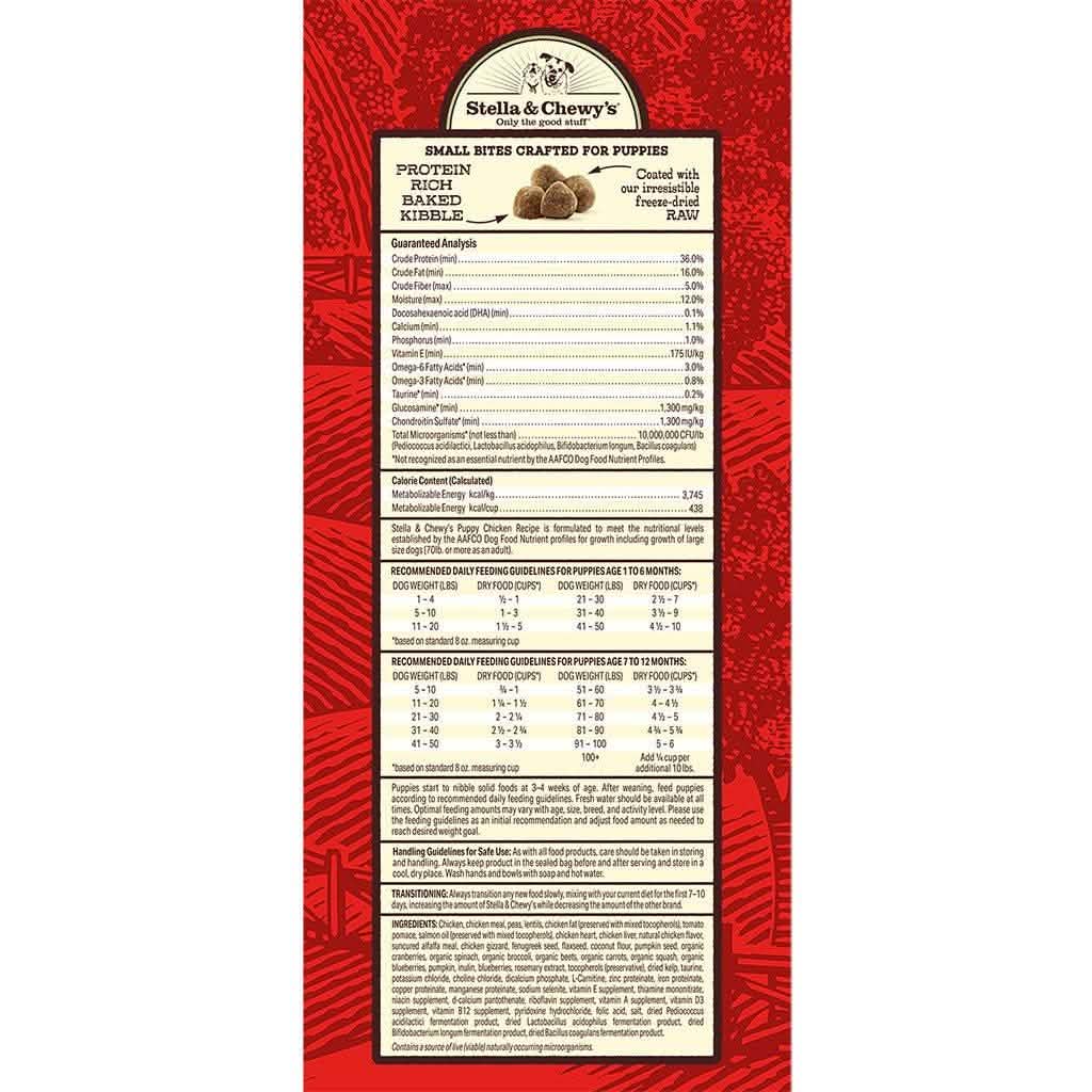 Stella & Chewy's Dry Dog Food Raw Coated Kibble Puppy Cage-Free Chicken Recipe