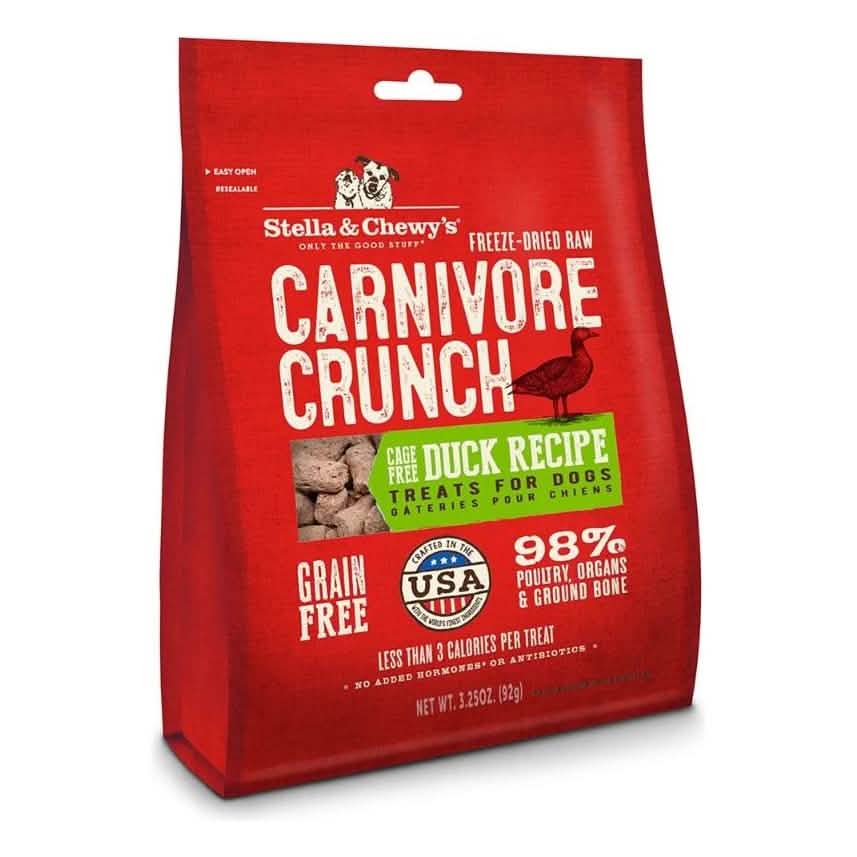 Stella & Chewy's Dog Treat Freeze-Dried Raw Carnivore Crunch Duck Recipe