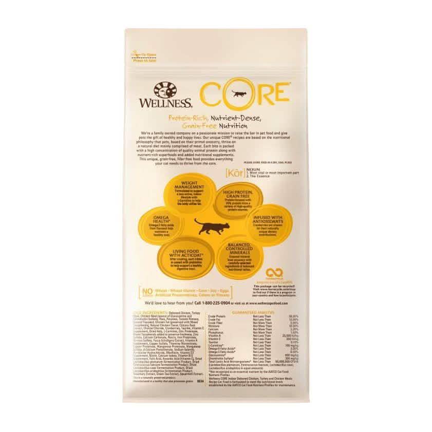 Wellness Dry Cat Food Core Indoor Chicken & Turkey Recipe