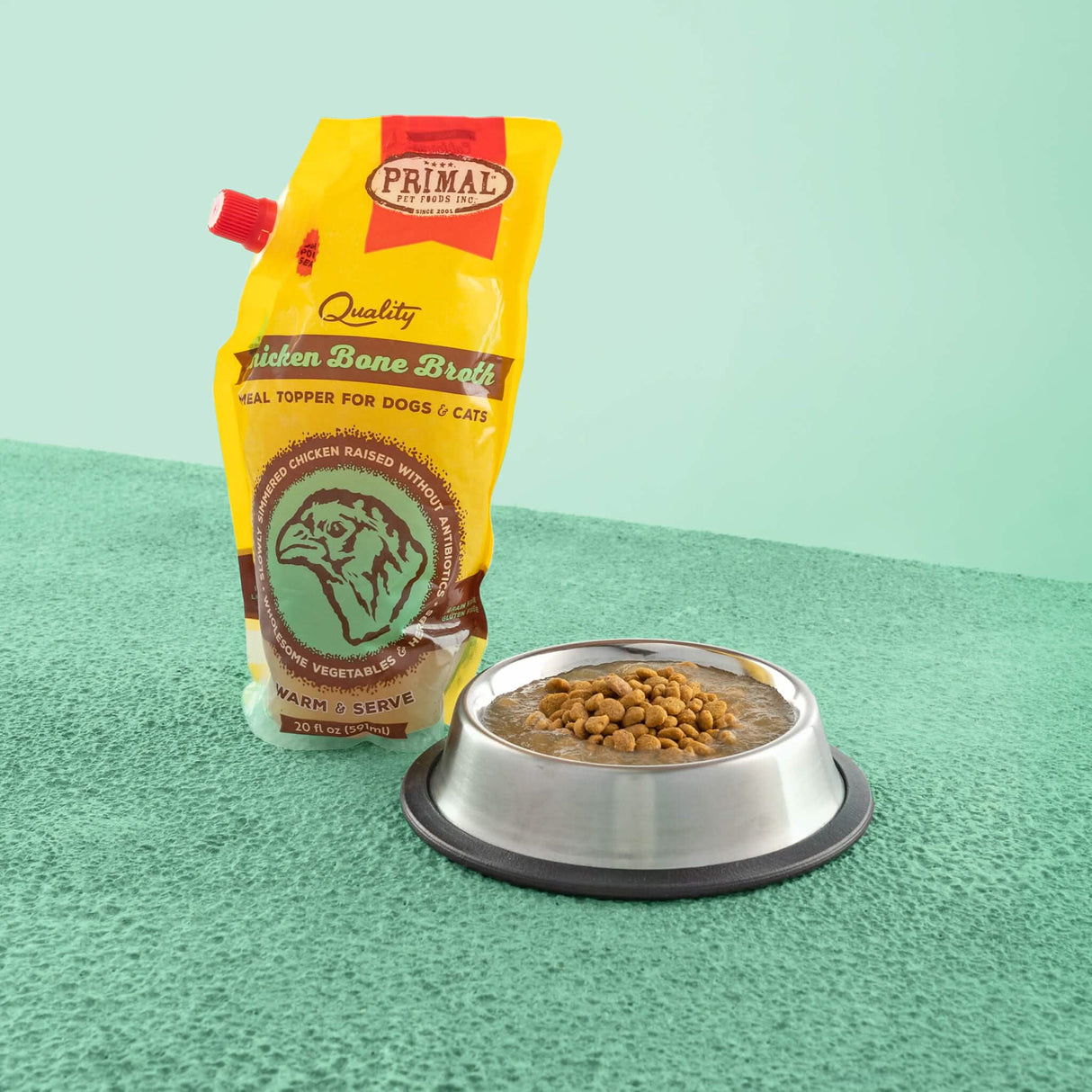 Primal Dog & Cat Food Topper Frozen Chicken Bone Broth