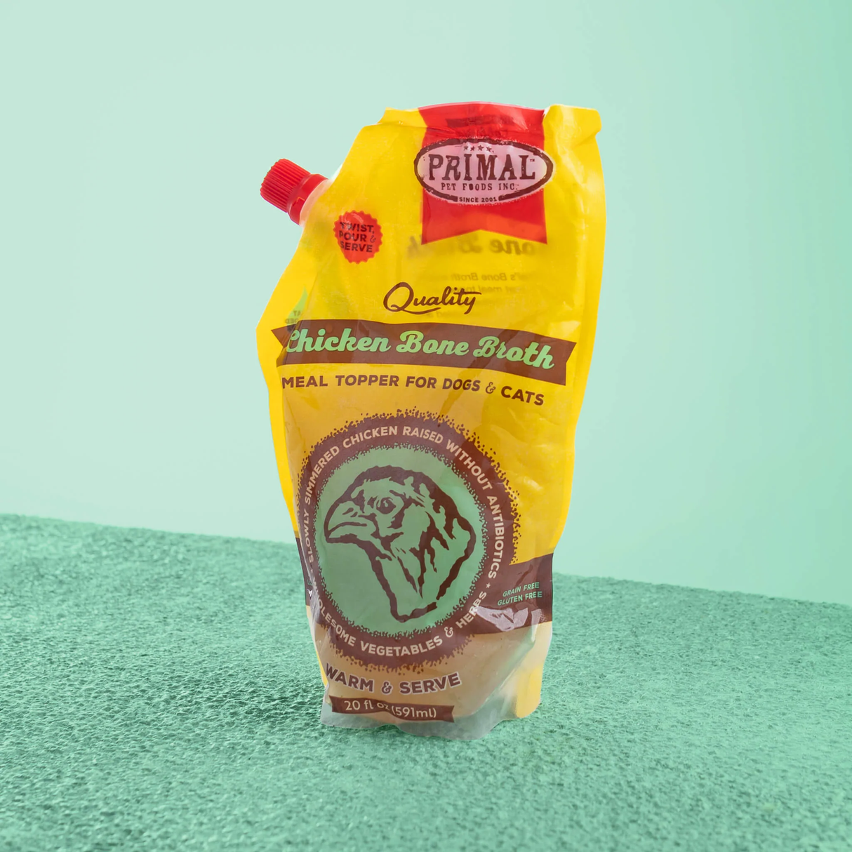 Primal Dog & Cat Food Topper Frozen Chicken Bone Broth