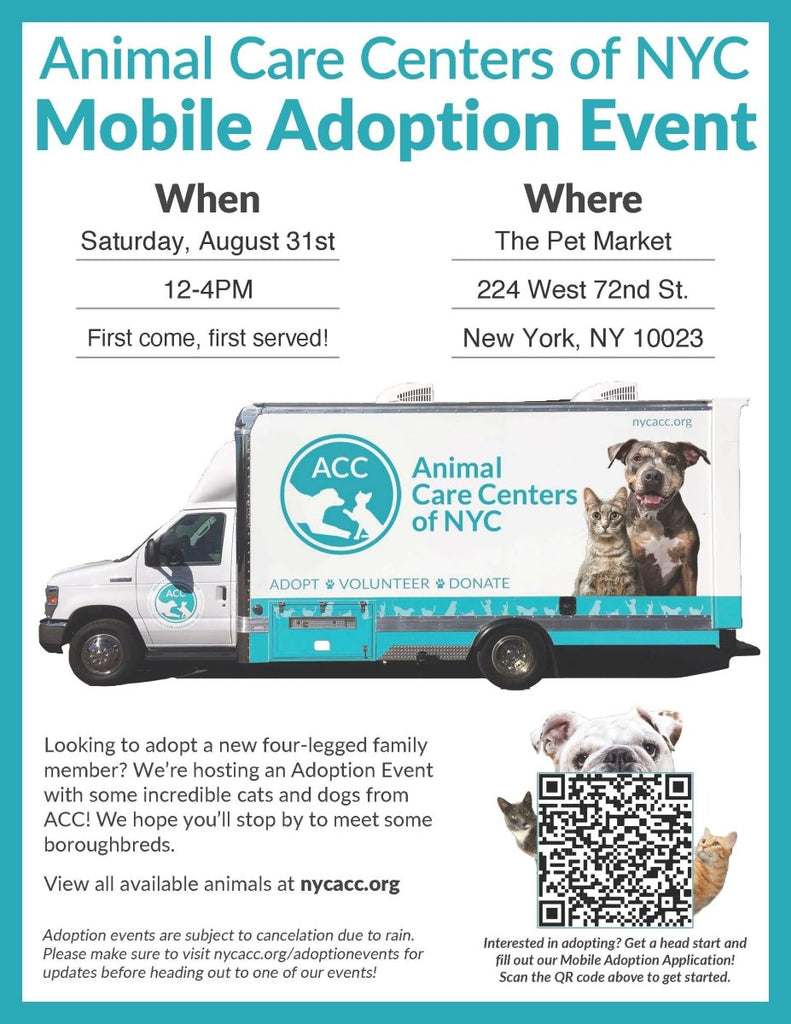 Pet Adoption Event in Manhattan: ACC Mobile Adoption at The Pet Market NYC