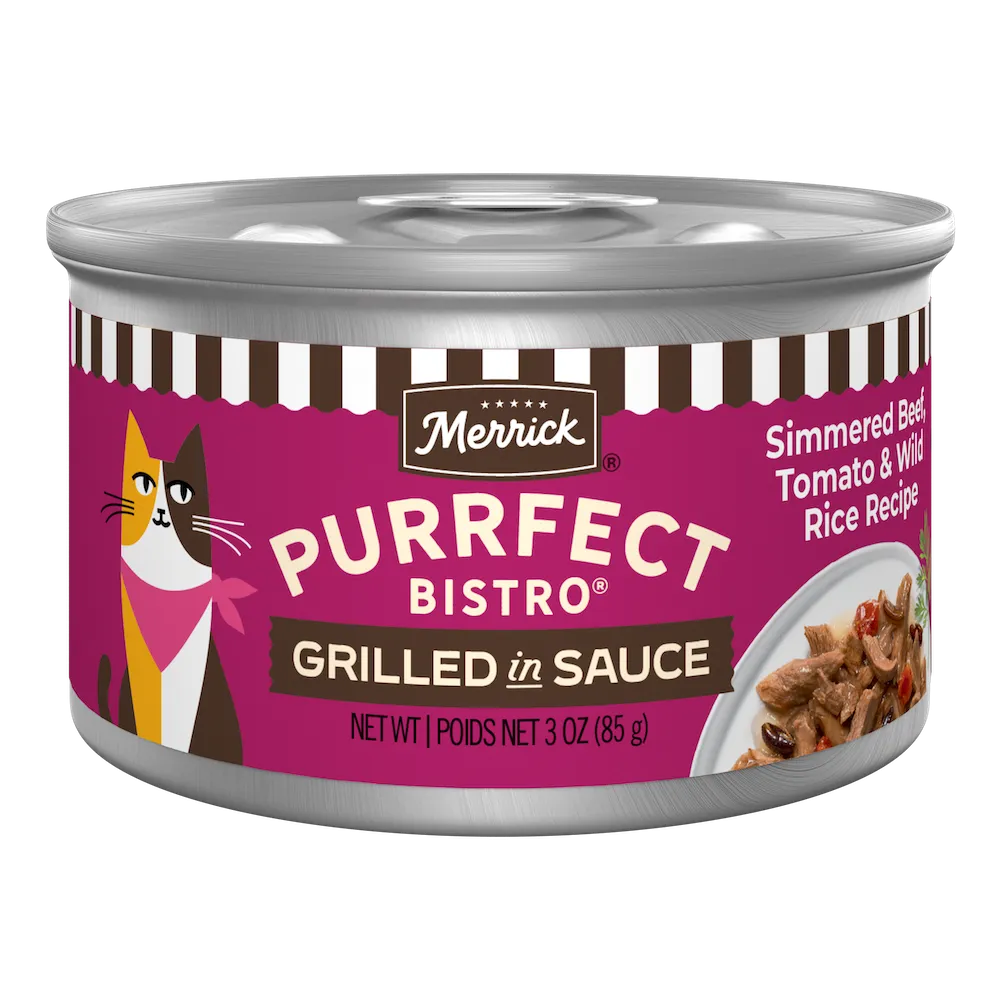 Merrick Purrfect Bistro Beef, Tomato and Wild Rice Grilled in Sauce Wet Cat Food (3oz)