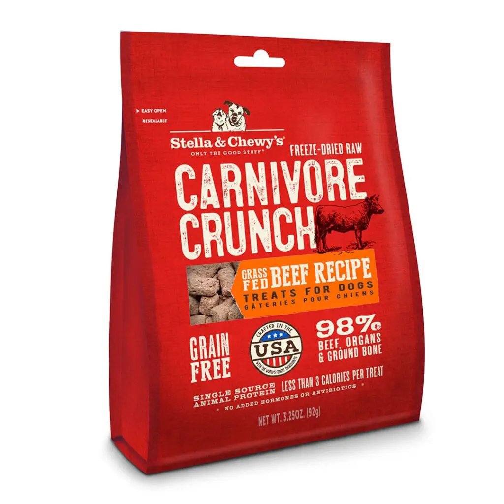 Stella &amp; Chewy's Dog Treat Freeze-Dried Raw Carnivore Crunch Beef Recipe