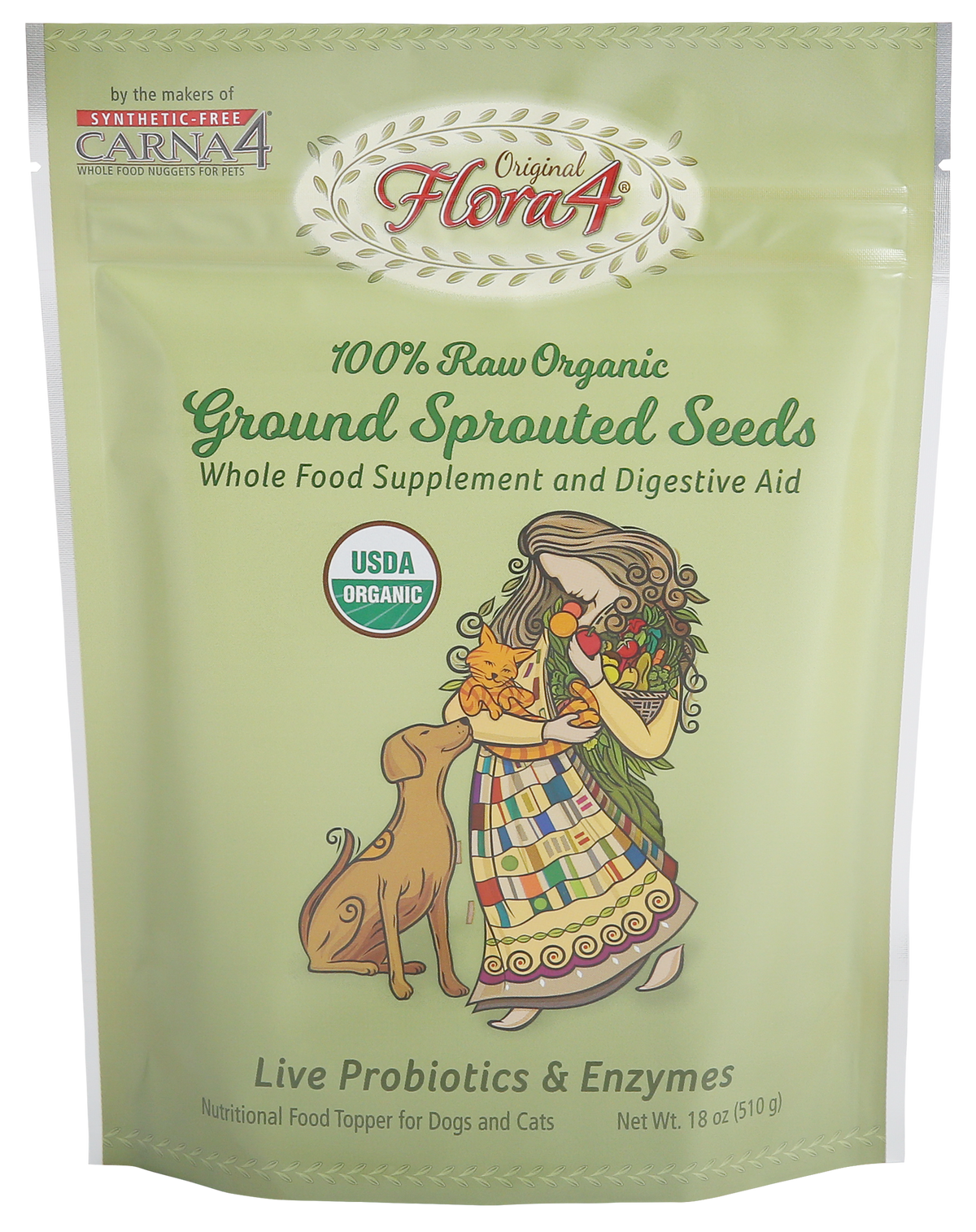 Semillas germinadas originales CARNA4 Flora4, 18 oz