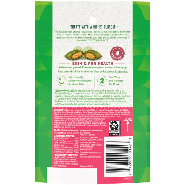 Greenies SmartBites Skin & Fur Health Salmon Flavor Cat Treats (2.1oz)