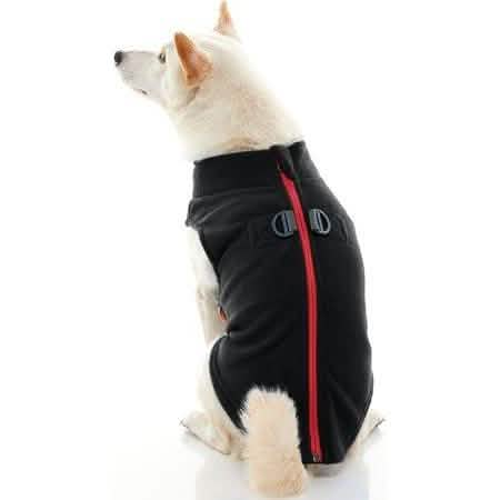 Gooby Zip Up Fleece for Dogs, X-Small Size, Black Color