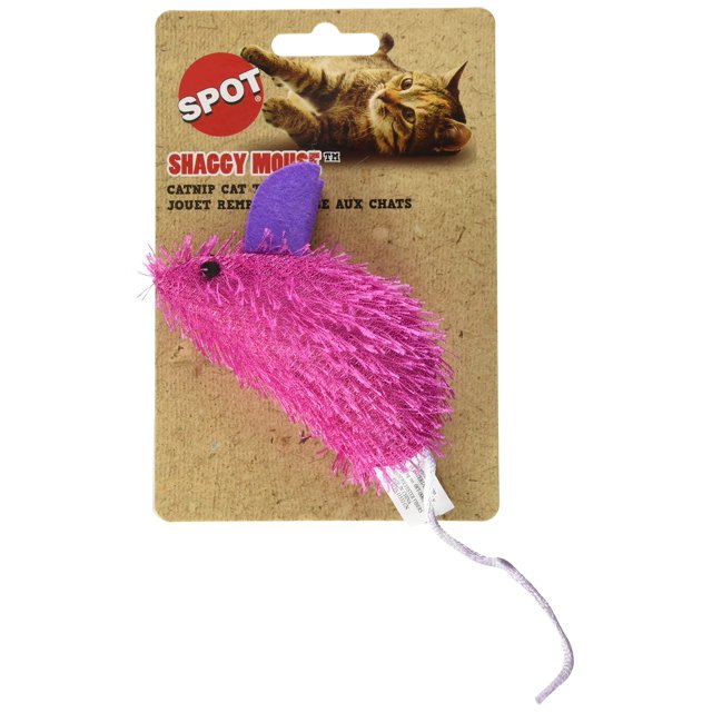 SPOT Shaggy Mouse with Catnip Cat Toy - Assorted Colors (1x)