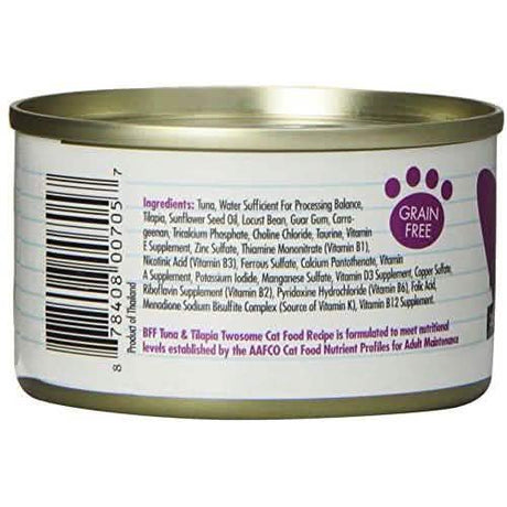 Weruva Cat BFF Twosome Tuna and Tilapia in Gelée, 3 Ounce Pack of 12