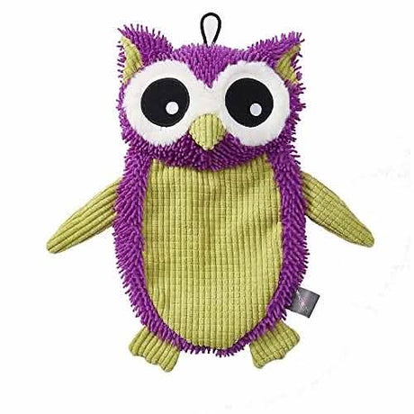 PetRageous Designs 16-Inch Stuffless Plush Owl Toy in Purple for Cats and Dogs