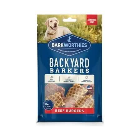 Barkworthies Backyard Barkers Beef Burgers for Dogs, 6 Count Pack