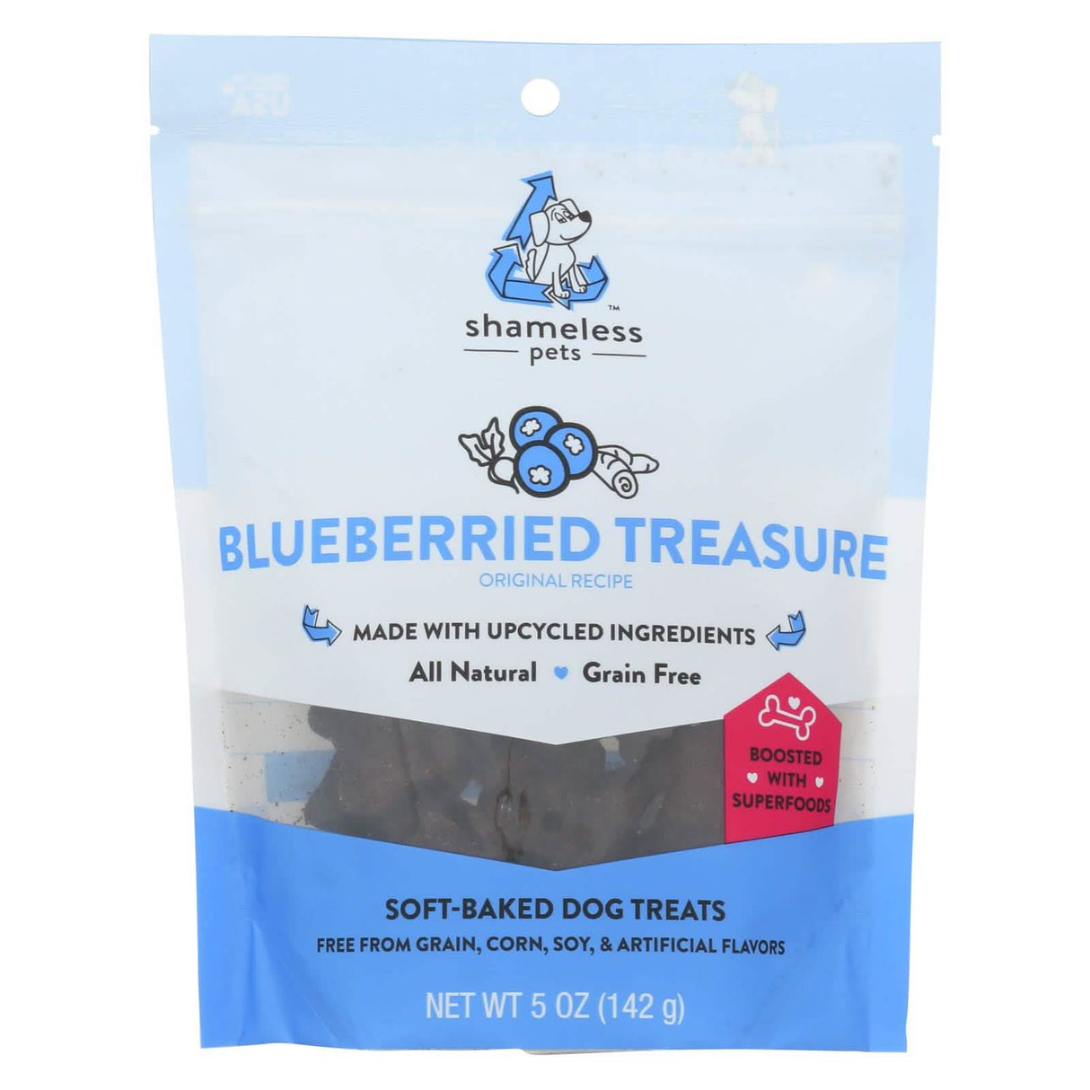 Shameless Pets Dog Blueberry Treasure Soft Baked Treats, 6oz Pack