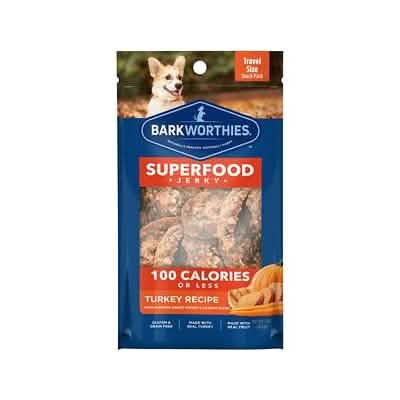 Barkworthies Superfood Dog Turkey Jerky with Pumpkin, Sweet Potato, and Carrot Flavor - 1oz Pack