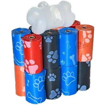 Best Pet Supplies Biodegradable Cat and Dog Refill Bags, Mixed Color, 16 Pack