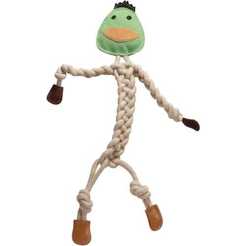 HuggleHounds Large Rope Knottie Duck for Dogs