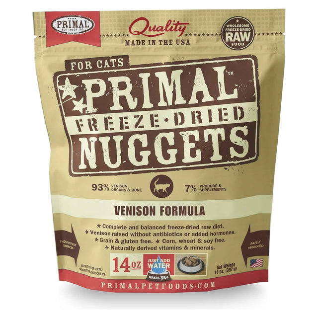 Primal Pet Foods Cat Freeze Dried Venison Formula Nuggets, 14 Oz