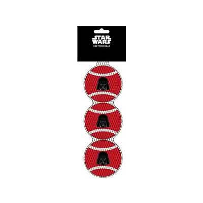 Buckle Down Darth Vader Squeaky Tennis Ball Pack of 3 for Dogs