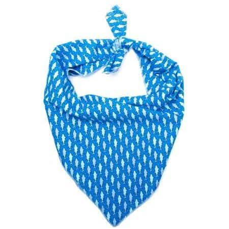 The Worthy Dog Fishy Blue Bandana for Dogs, Size S, 1 Pack