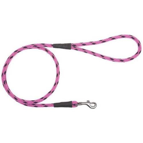 Mendota Checkered Snap Leash for Dogs, Small Size, Black Ice Raspberry Color, 4ft Length