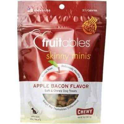 Fruitables Skinny Minis Apple Bacon Flavor Soft Treats for Dogs, 5oz Pack