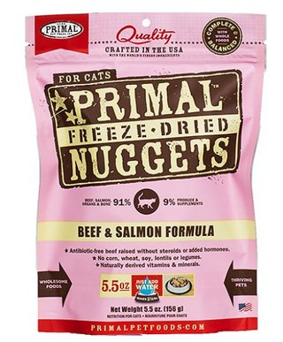 Primal Feline Freeze Dried Beef and Salmon Nuggets