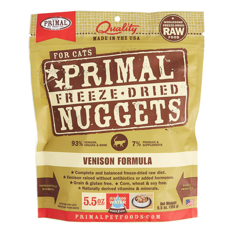 Primal Pet Foods Cat Freeze Dried Venison Formula Nuggets, 5.5 Oz