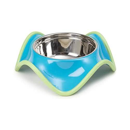 PetRageous Designs 1.5-Cup Stainless Steel Milos Teal Bowl for Cats and Dogs