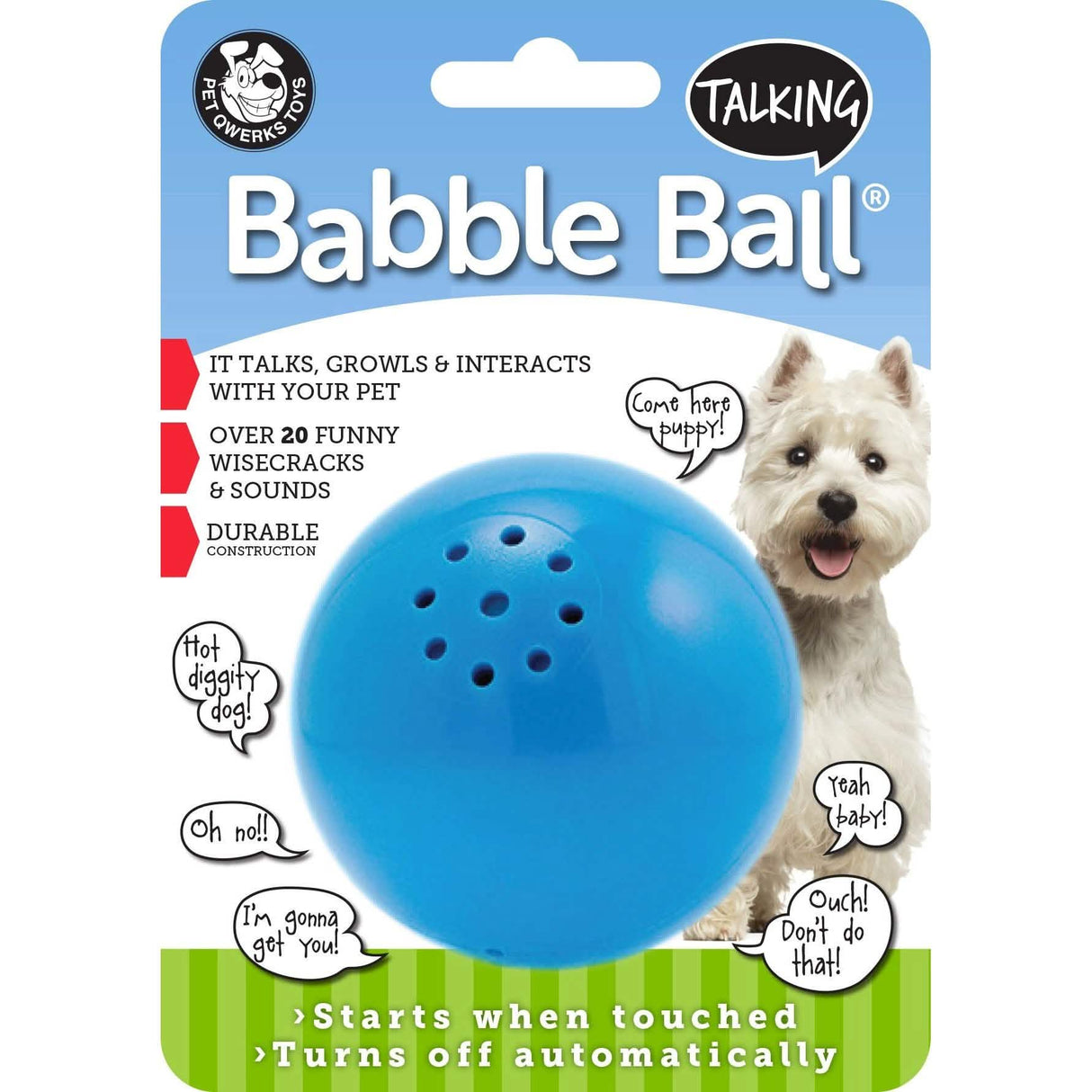 Petmate PetQwerks Talking Babble Ball Dog Toy