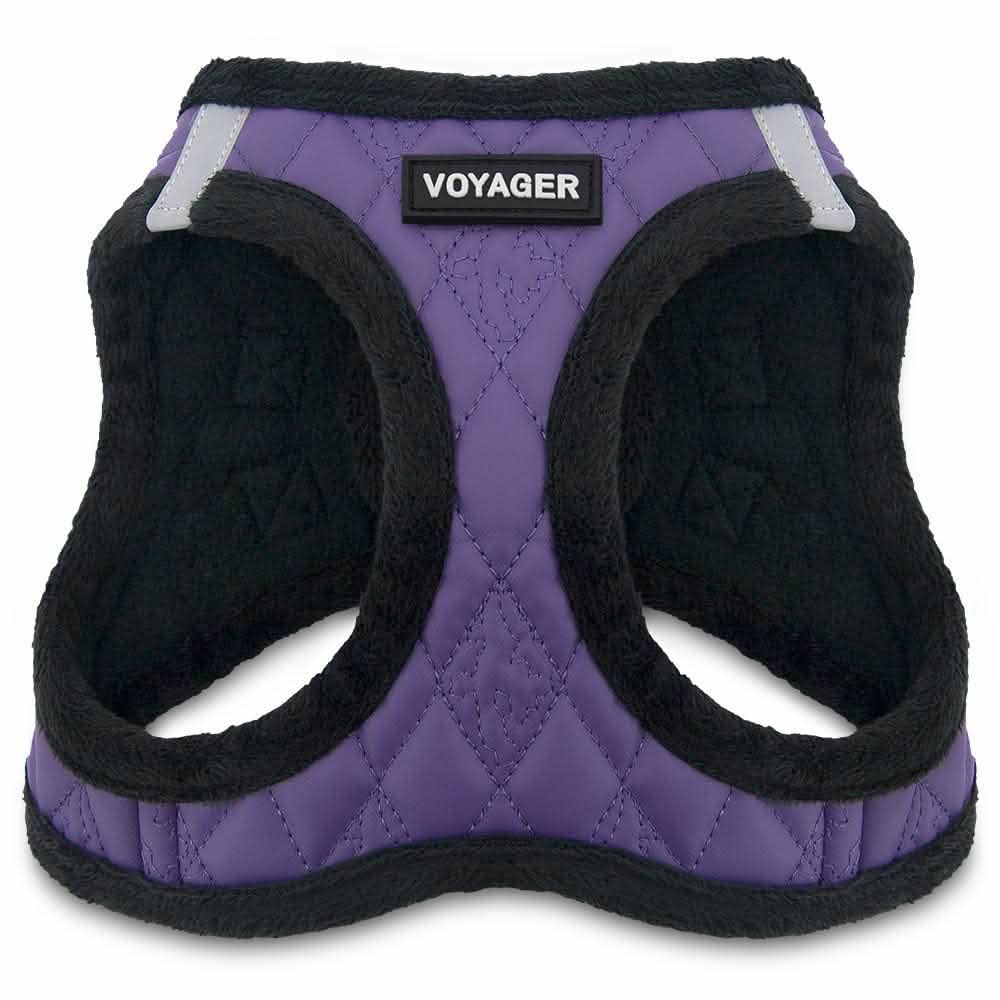 Voyager Dog Harnesses XL Step-In Plush Faux Leather Purple for Dogs