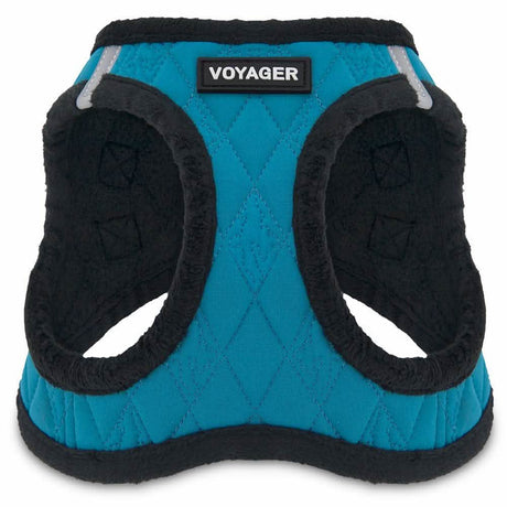 Voyager Dog Harnesses Step-In Plush Quilt Turquoise XL for Dogs