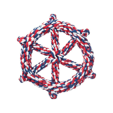 Jax & Bones One Size Red, White, and Blue Wheel Rope Toy for Dogs