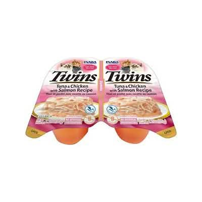 Inaba Twins Cat Tuna & Chicken with Salmon Flavor, 1 Pack 2.46oz - Premium Pet Food by INABA