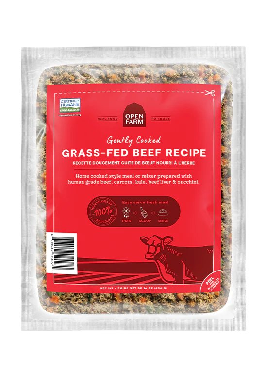 Open Farm Cooked Frozen Dog Food Grass-Fed Beef Recipe